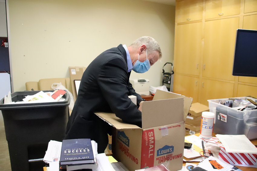Former DA George Brauchler packs up his office roughly one week before leaving office.